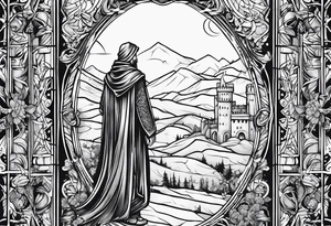 medieval person simple tattoo idea