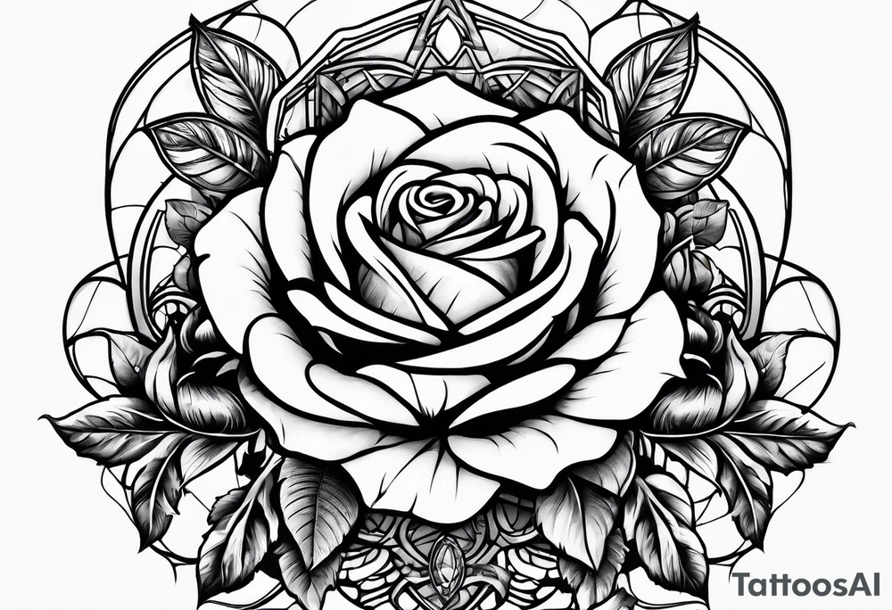 Tesseract with roses tattoo idea