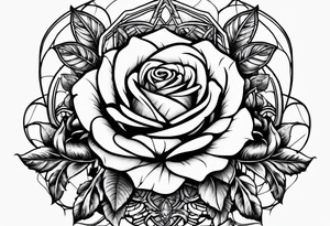 Tesseract with roses tattoo idea