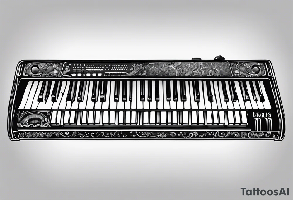 rock n roll keyboard tattoo idea