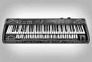 rock n roll keyboard tattoo idea