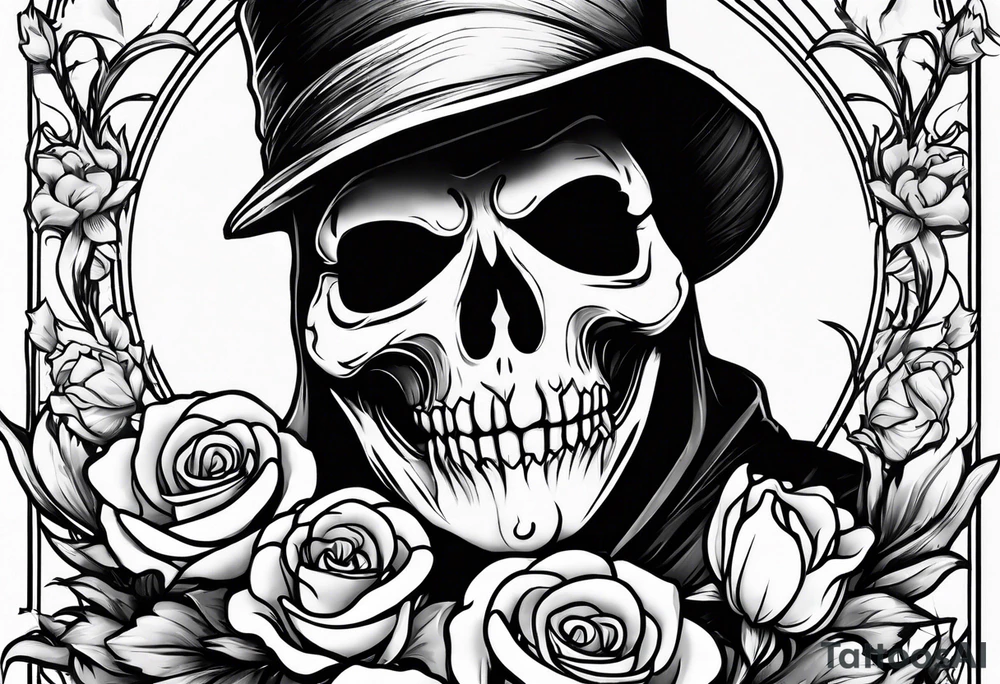 Ghostface holding flowers tattoo idea