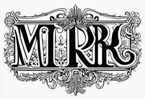 letters: "MRBG" underlined
simple, clear, plain, unadorned tattoo idea
