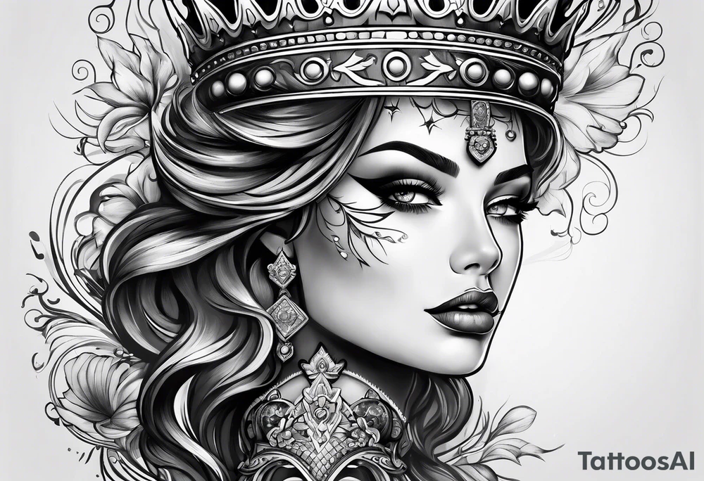 Crown face tattoo idea
