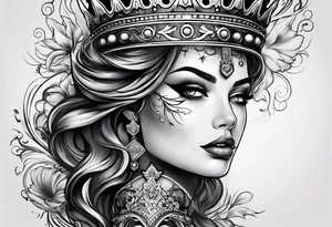 Crown face tattoo idea