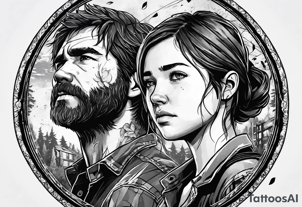 A tattoo inspired but the game series The Last of Us, including ellie’s tattoo and infected clickers tattoo idea