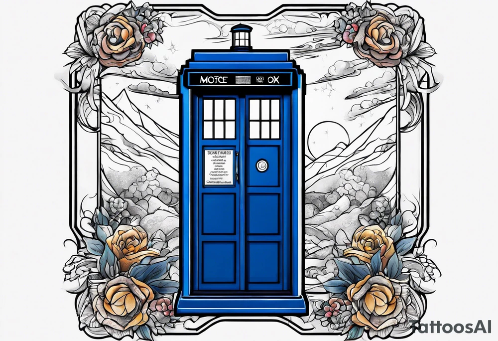 Tardis in a square tattoo idea