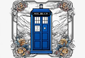 Tardis in a square tattoo idea