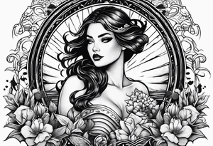 A black, female siren from a story book tattoo idea
