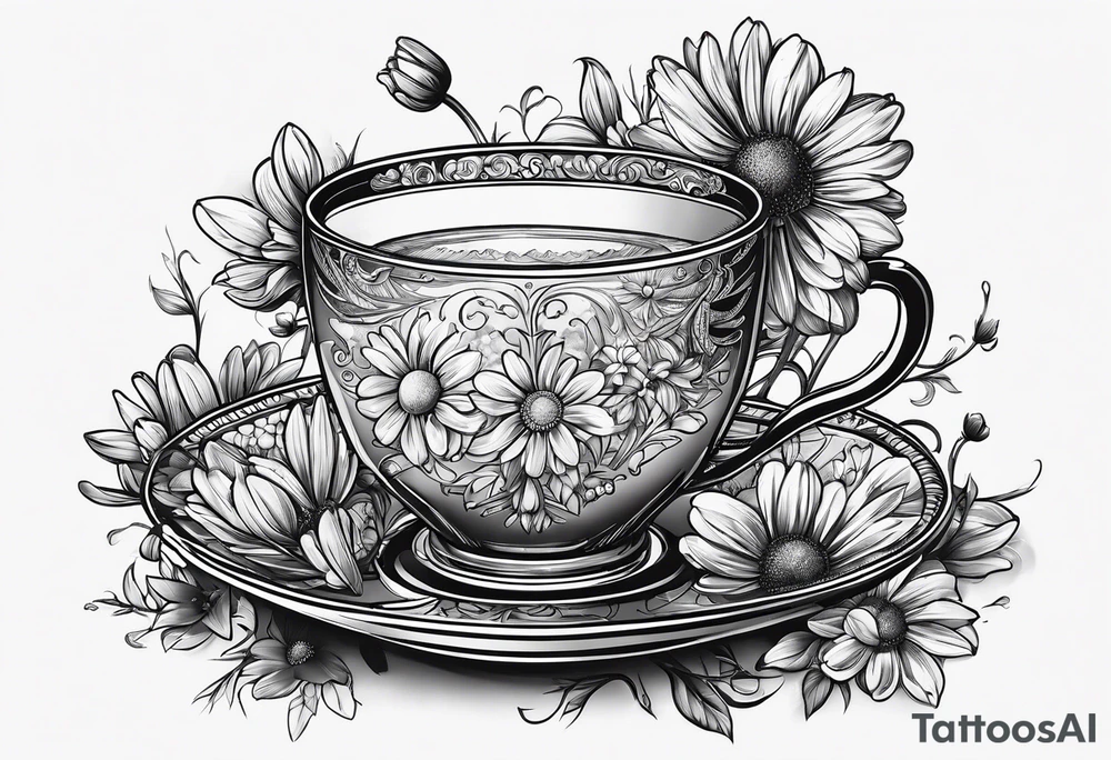 Chamomile tea tattoo idea