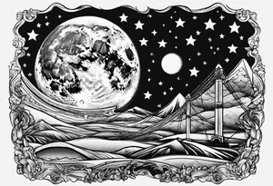 Stars moon tattoo idea