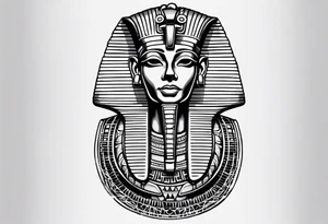 I want a Egyptian pharaoh skeleton in a headress facing the side tattoo idea