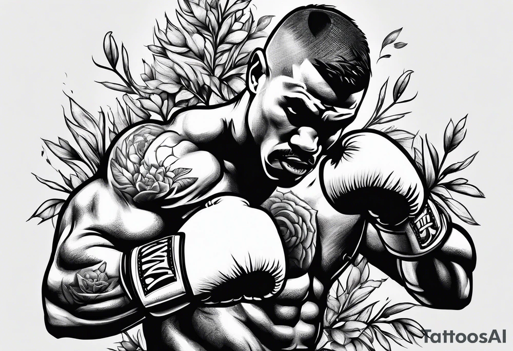 A boxer beating up a bush tattoo idea