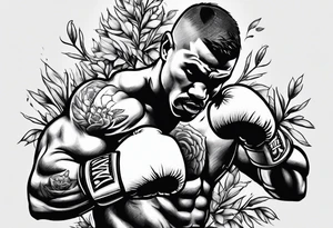 A boxer beating up a bush tattoo idea