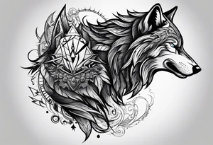 Robot Howling wolf tattoo idea
