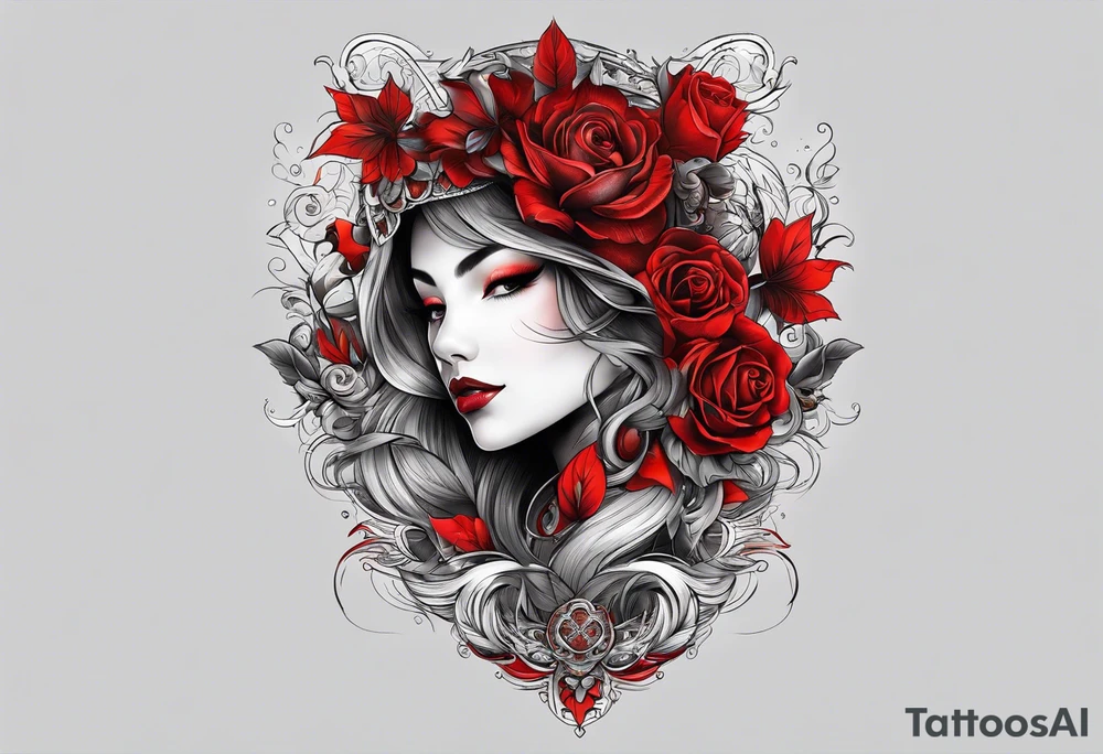 red full body tattoo on the back from top to bottom tattoo idea