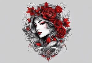 red full body tattoo on the back from top to bottom tattoo idea