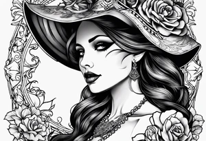 lady skeleton tattoo idea