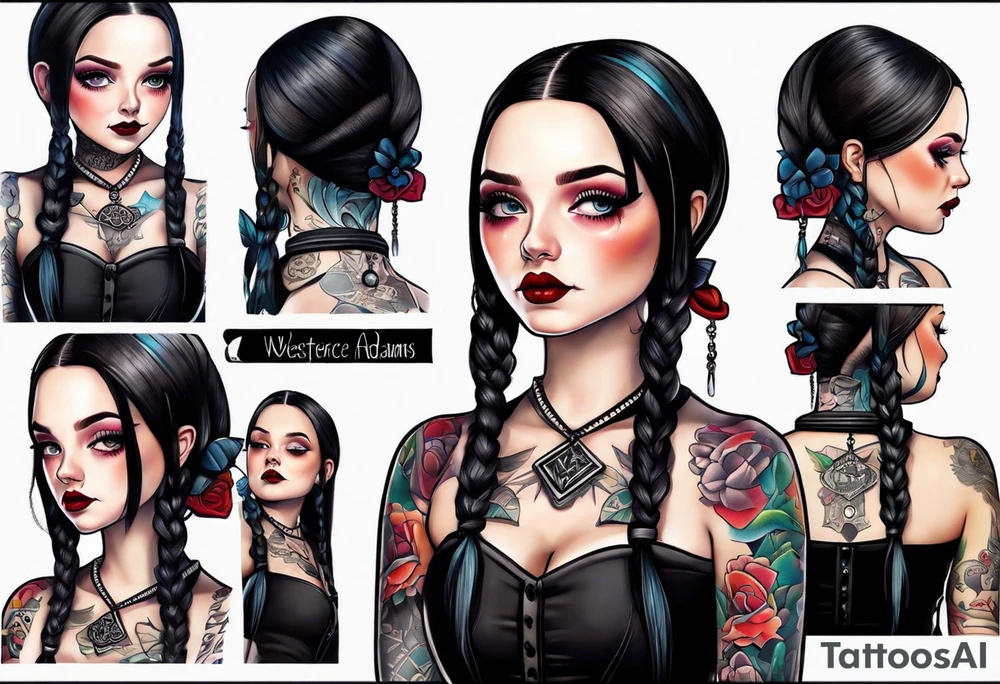 New school Wednesday Adams tattoo idea