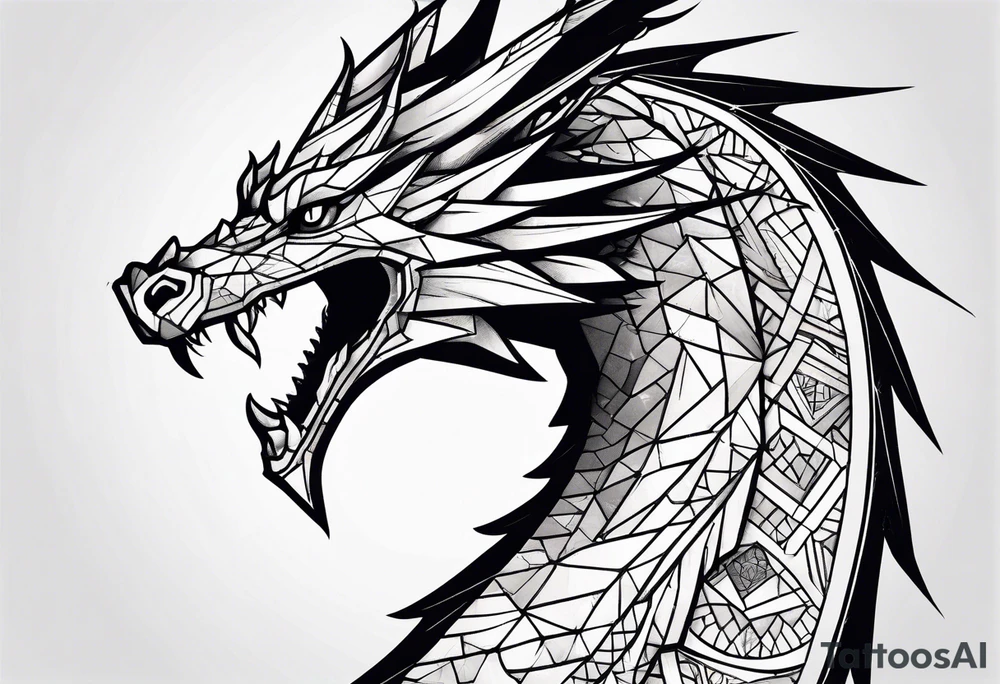 geometric dragon tattoo idea