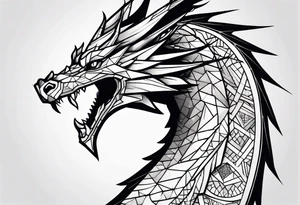 geometric dragon tattoo idea