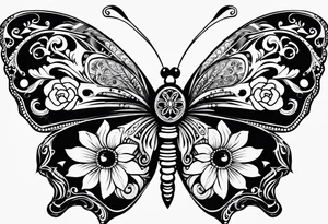 butterfly more with day of the dead tattoo idea