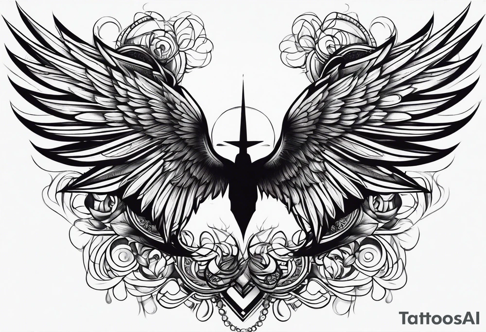 wings tattoo in leg for men tattoo idea