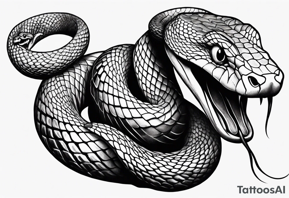 a tattoo of a writhing snake tattoo idea