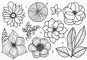 November, December, June, December flowers tattoo idea
