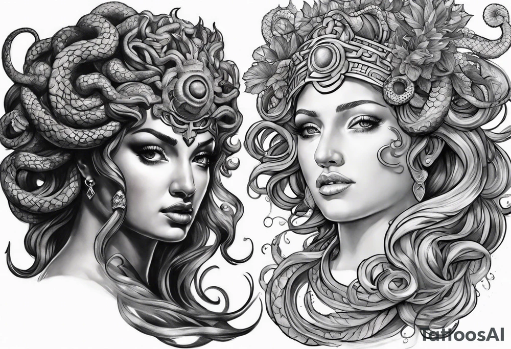 Medusa and the head of Perseo tattoo idea