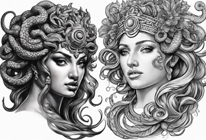 Medusa and the head of Perseo tattoo idea
