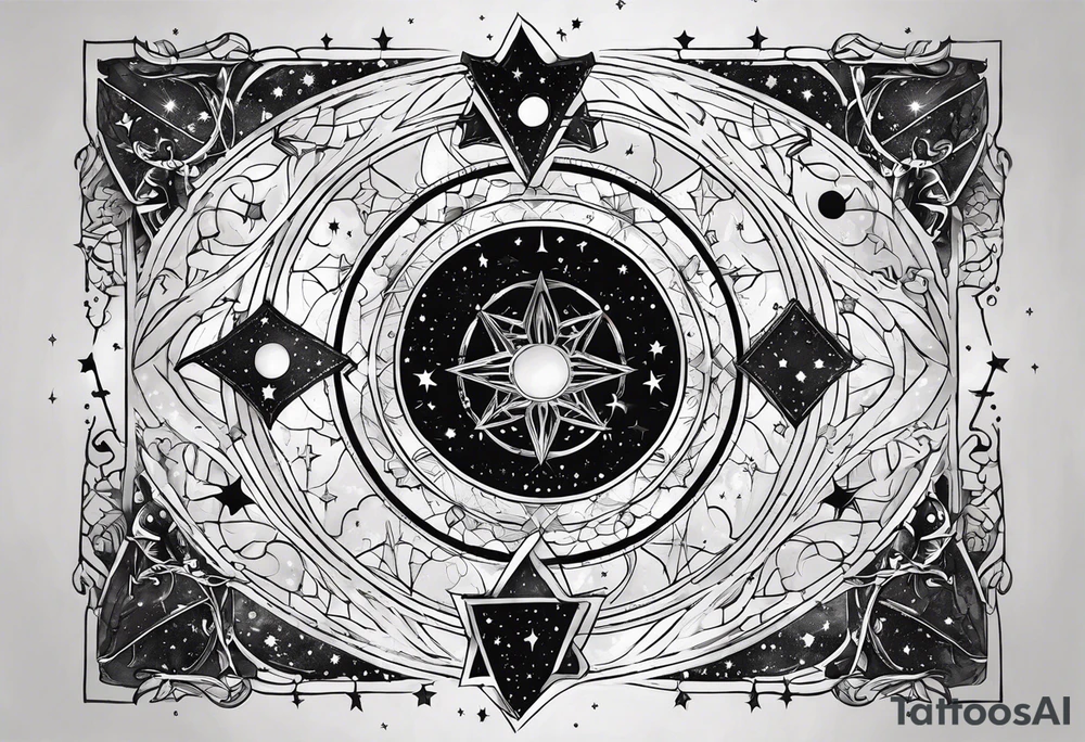 Design a tattoo featuring constellations arranged to form religious symbols, connecting the celestial realm with your faith. tattoo idea