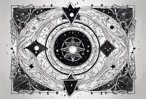 Design a tattoo featuring constellations arranged to form religious symbols, connecting the celestial realm with your faith. tattoo idea