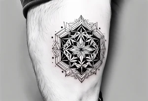 men's tattoo on hand with geometric patterns minimalist tattoo idea
