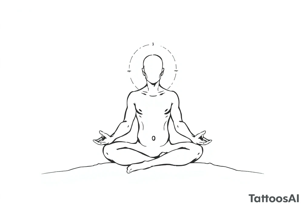 a figure - just a shadow /outline sitting in cross cross position meditating based on the lyrics “doing time in the universal mind” by the doors - with a psychedelic trippy background that correlates to TIME as the meditation expands out from his head into the universe / cosmos . the phrase TURNING KEYS and setting people free needs to be worked in there… flying keys? tattoo idea