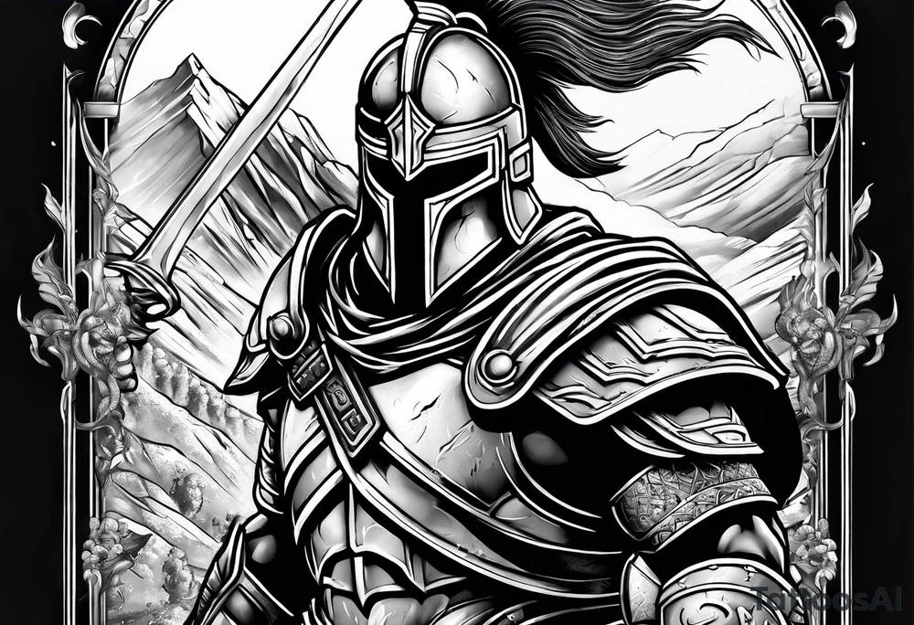 Spartan warrior going to war tattoo idea