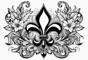 Fleur de lys de feu tattoo idea