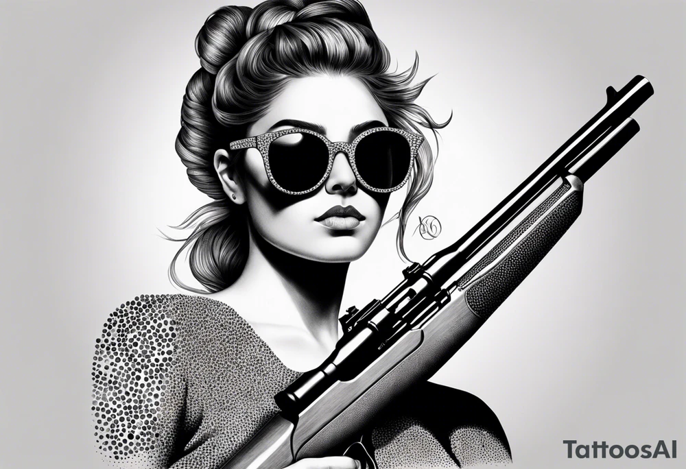 capricorn with sunglasses and shotgun tattoo idea