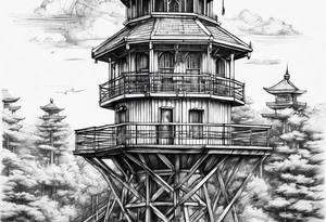 Prison observation tower tattoo idea