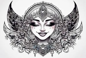 half moon smiling tattoo idea