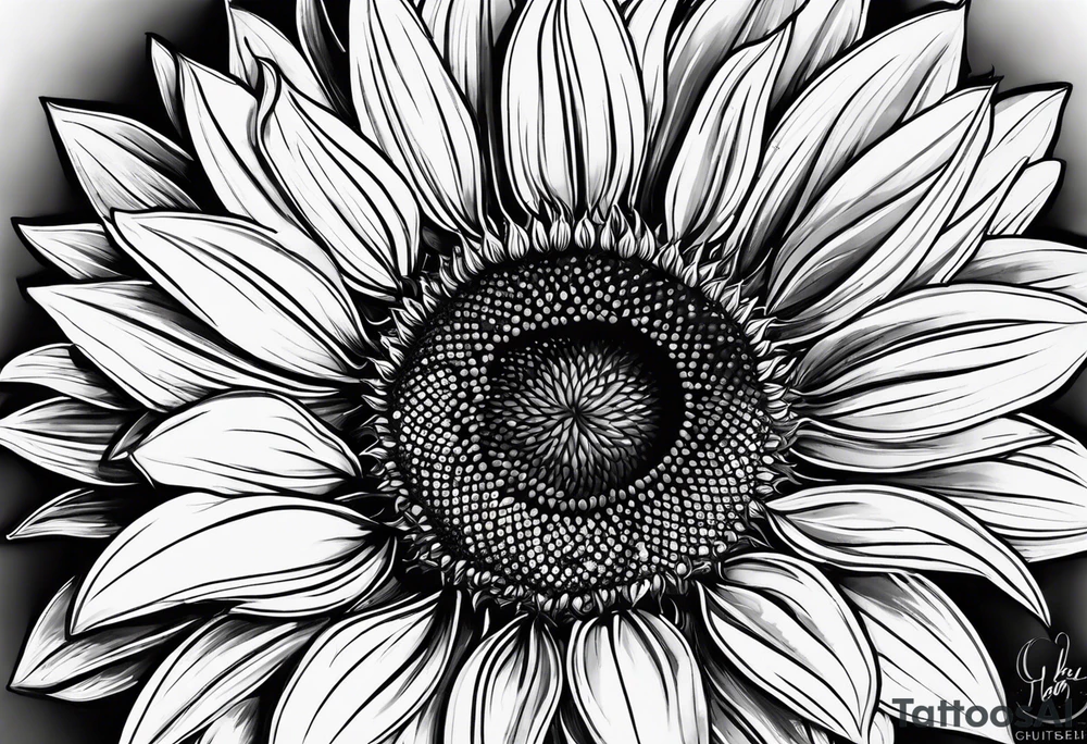sunflower with the name "Gabriela" tattoo idea sunflower with the name "Gabriela" tattoo idea