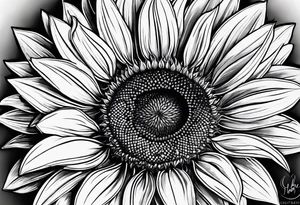 sunflower with the name "Gabriela" tattoo idea