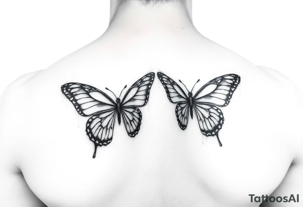 2 bloody butterflies tattoo idea