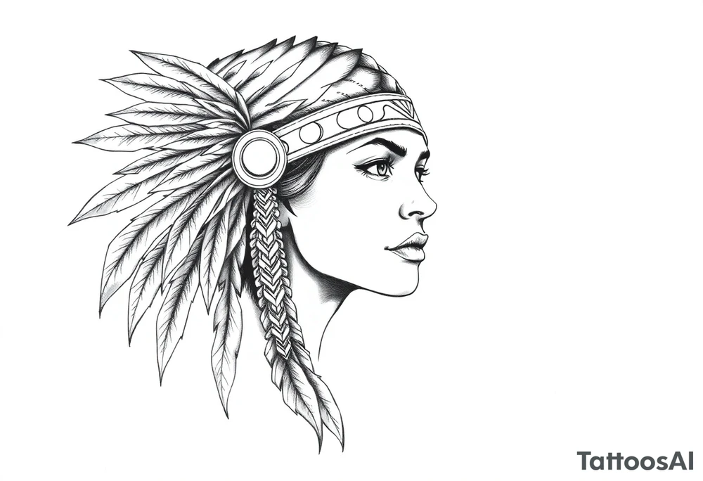 Female Native American tattoo idea