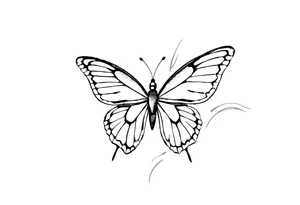 a butterfly half side with womans face tattoo idea