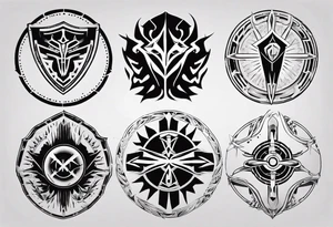 Shield symmetrical tattoo idea