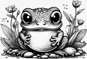 Baby grogu eating frog eggs tattoo idea