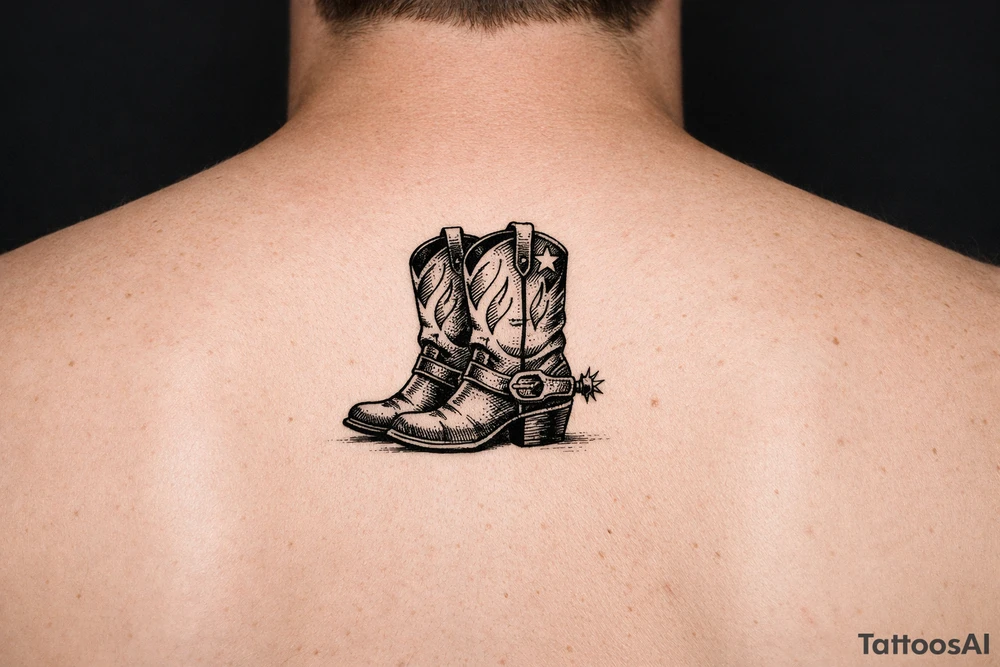 Cowgirl boots tattoo idea
