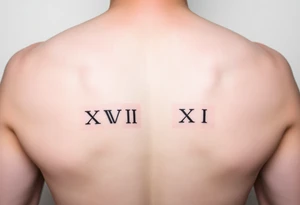 XVIII-XVIII on the ribs, just the numbers no designs tattoo idea