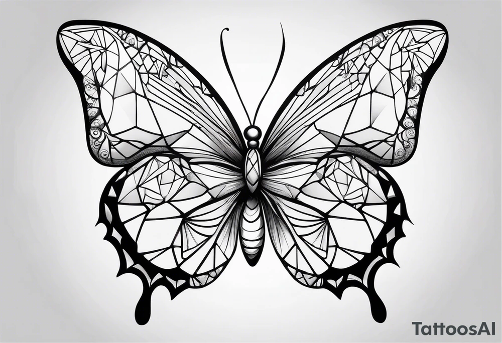 Geometric butterfly tattoo idea
